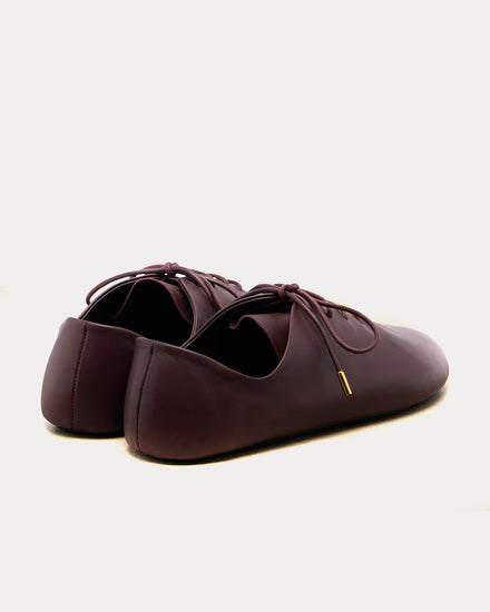 Loewe Pebble Soft Nappa Calfskin Dark Burgundy Low Top Sneakers - 4