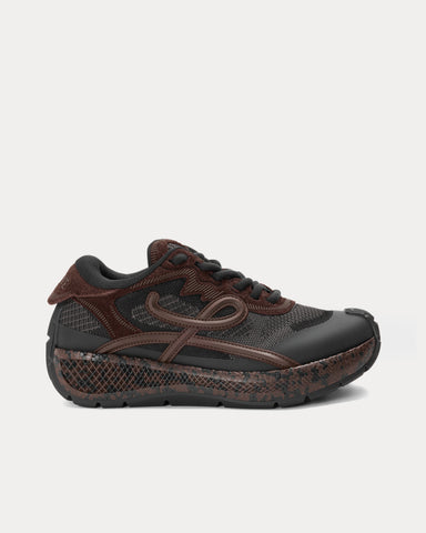 Loewe Pogo Technical Knit & Suede Black / Brown / Black Low Top Sneakers