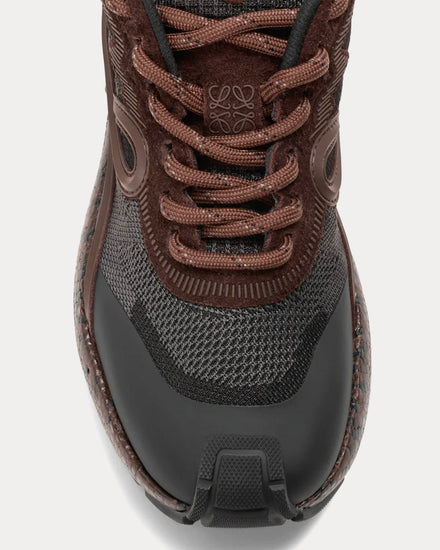 Loewe Pogo Technical Knit & Suede Black / Brown / Black Low Top Sneakers - 5