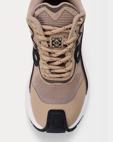 Loewe Pogo Technical Knit & Suede Beige / Black / White Low Top Sneakers - 5