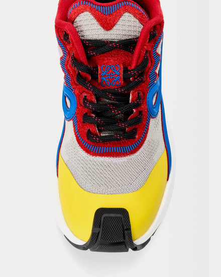 Loewe Pogo Technical Knit & Suede Red / Blue / White Low Top Sneakers - 5