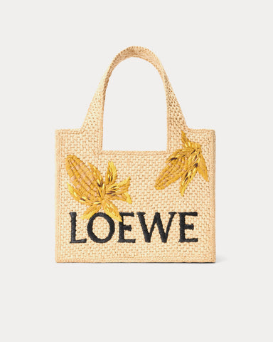 Loewe x Paula's Ibiza Small LOEWE Font Raffia 'Corn' Tote Bag