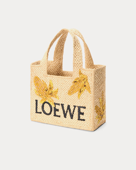 Loewe x Paula's Ibiza Small LOEWE Font Raffia 'Corn' Tote Bag - 2