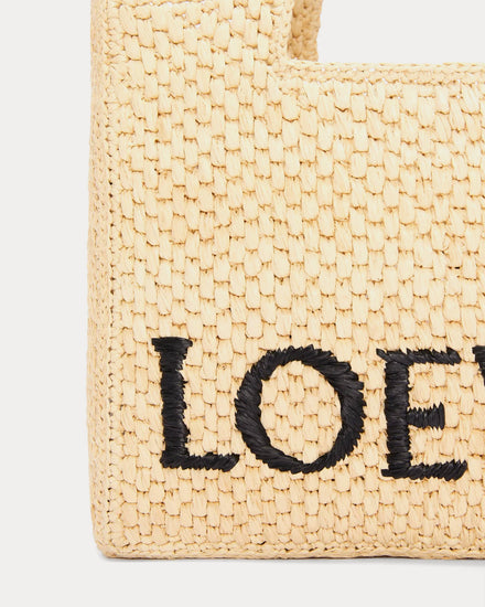 Loewe x Paula's Ibiza Small LOEWE Font Raffia 'Natural' Tote Bag - 3