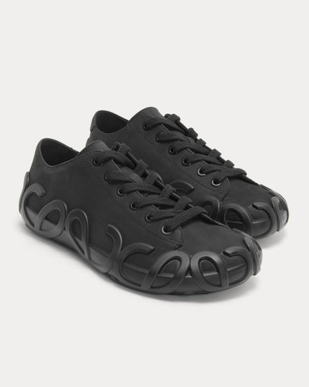 Loewe Rise Lace-Up Nubuck Black / Black Low Top Sneakers - 2