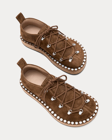 Loewe Rivet Suede Brown Shoes - 2