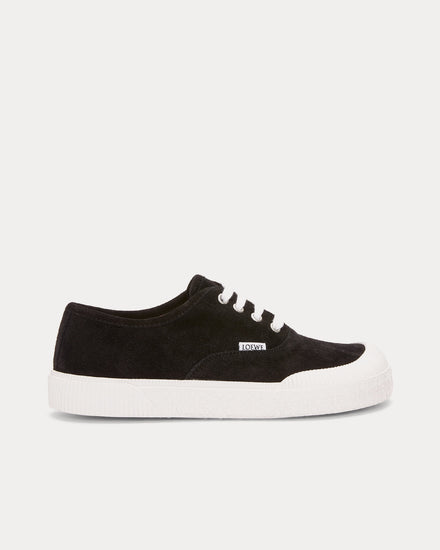 Loewe Terra Vulca Suede Lace-Up Black Low Top Sneakers - 1