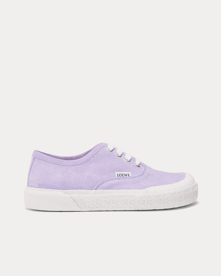 Loewe Terra Vulca Suede Lace-Up Lilac Low Top Sneakers - 1