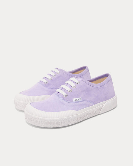 Loewe Terra Vulca Suede Lace-Up Lilac Low Top Sneakers - 2