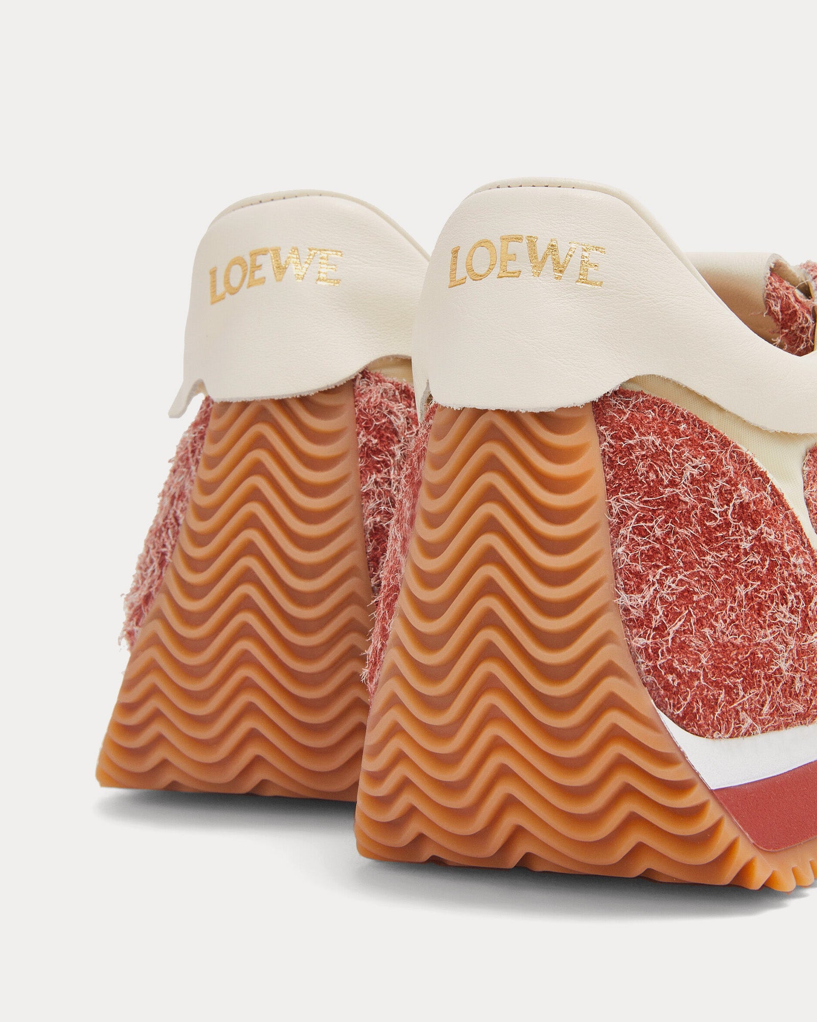 Loewe - Flow Runner Nylon & Brushed Suede Palermo/ Soft White Low Top Sneakers
