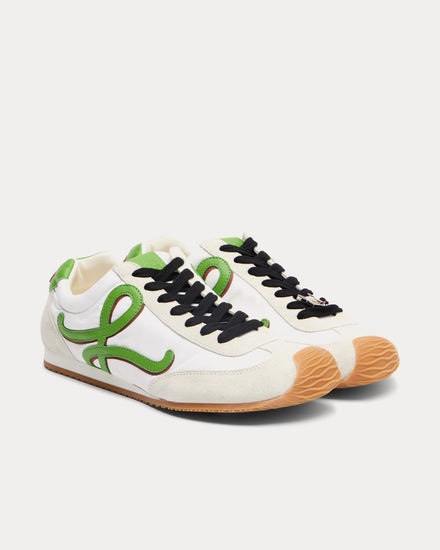 Loewe x Louis Wain Ballet Runner 2.0 Nylon & Calfskin White / Green Low Top Sneakers - 2
