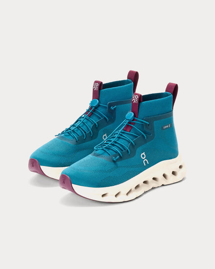 On Running x Loewe Cloudtilt Hi Teal / Oatmeal / Burgundy High Top Sneakers - 3