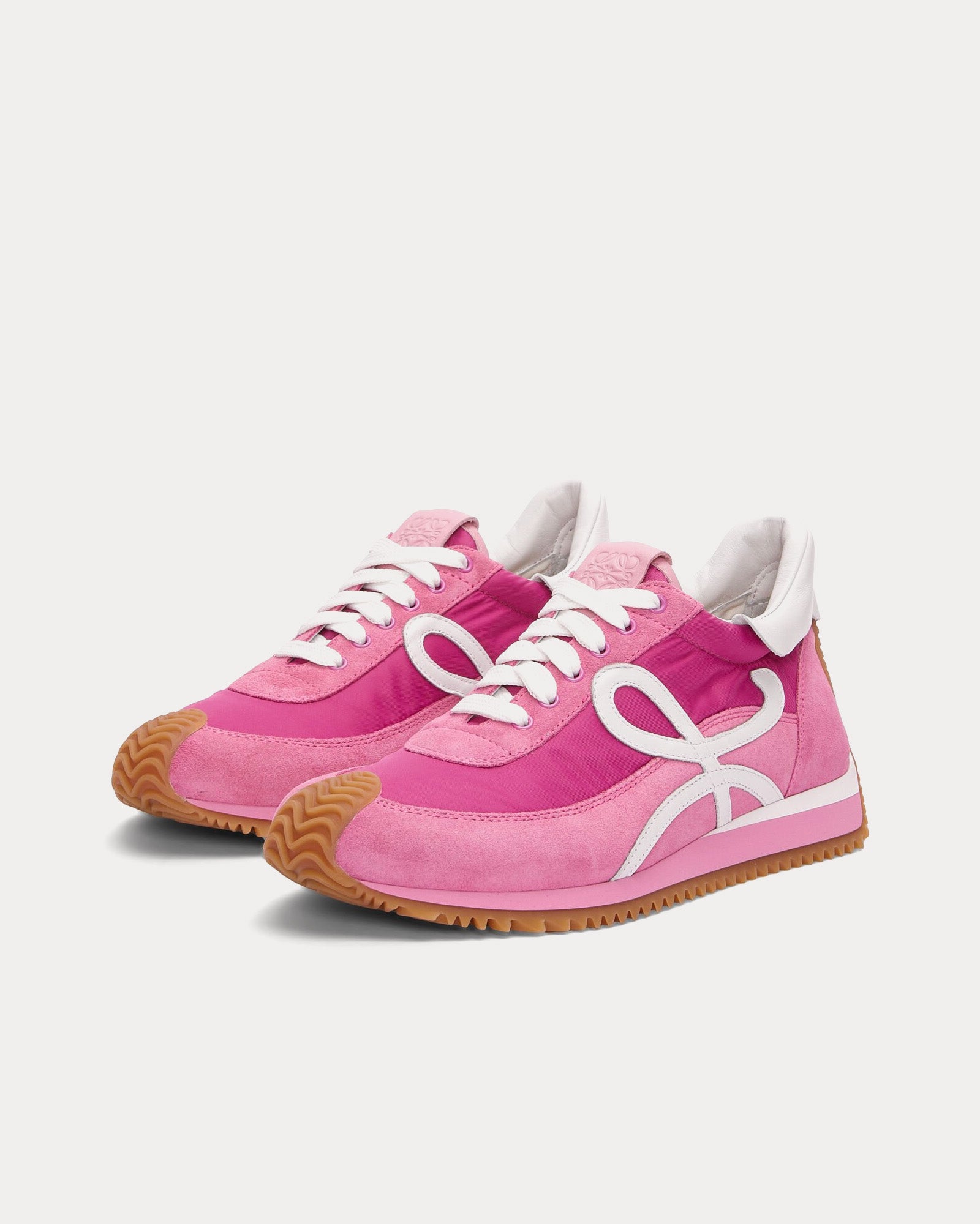 Loewe x Paula's Ibiza - Flow Runner Nylon & Suede Pink Low Top Sneakers