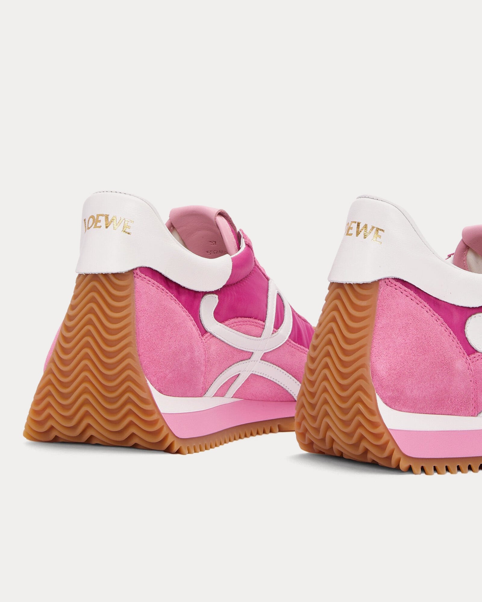 Loewe x Paula's Ibiza - Flow Runner Nylon & Suede Pink Low Top Sneakers