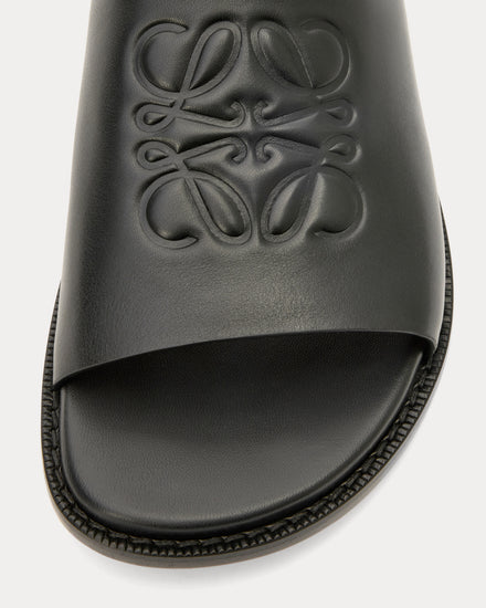 Loewe x Paula's Ibiza Flex Anagram Soft Calfskin Black Slides - 3