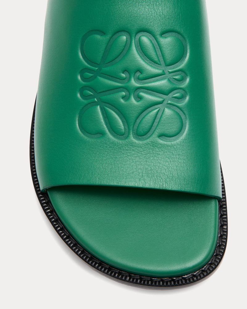 Loewe x Paula's Ibiza Flex Anagram Soft Calfskin Green Slides - 3