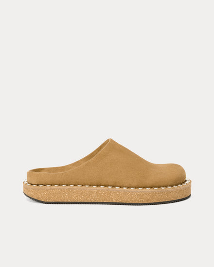 Loewe x Paula's Ibiza Rivet Calfskin Suede Medium Tabacco Mules - 1