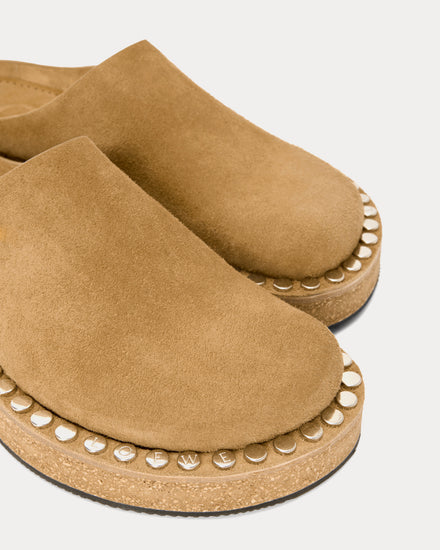 Loewe x Paula's Ibiza Rivet Calfskin Suede Medium Tabacco Mules - 3