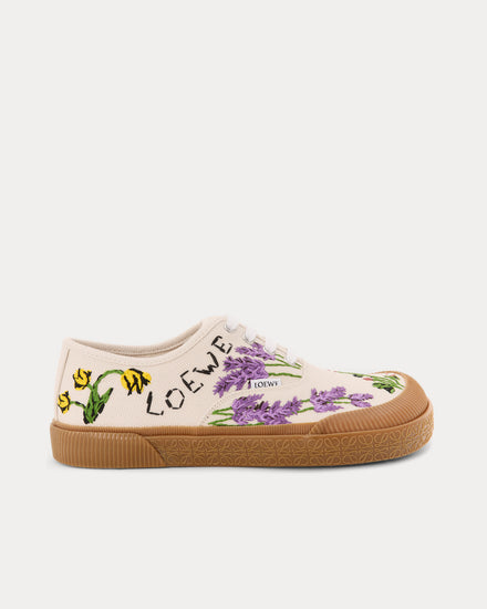 Loewe x Paula's Ibiza Terra Vulca in Embroidered Canvas Cream / Multi Low Top Sneakers - 1