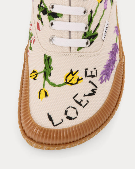 Loewe x Paula's Ibiza Terra Vulca in Embroidered Canvas Cream / Multi Low Top Sneakers - 3