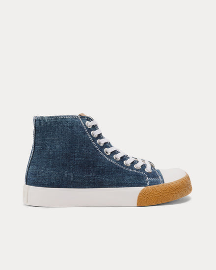 Loewe x Paula's Ibiza Bloc Denim Washed Denim High Top Sneakers - 1