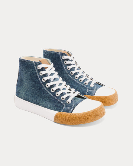 Loewe x Paula's Ibiza Bloc Denim Washed Denim High Top Sneakers - 2