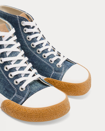 Loewe x Paula's Ibiza Bloc Denim Washed Denim High Top Sneakers - 3