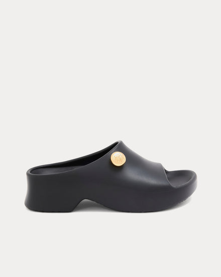 Loewe x Paula's Ibiza Foam Pebble Black / Gold Slides - 1