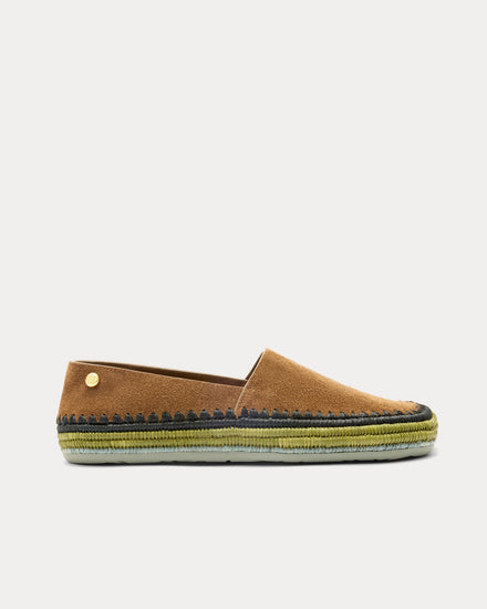 Loewe x Paula's Ibiza Rio Suede & Raffia Brown Slippers - 1