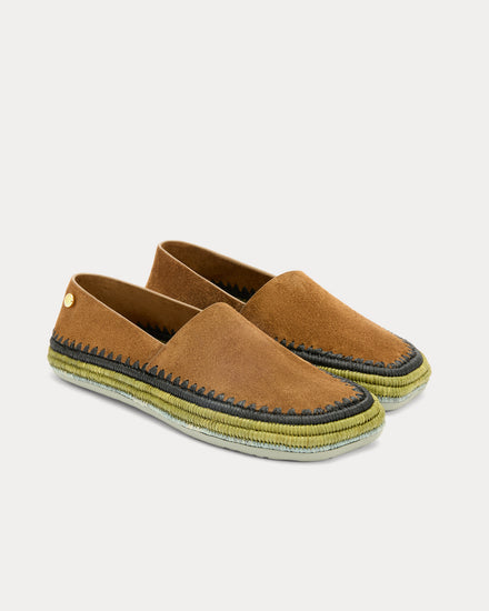 Loewe x Paula's Ibiza Rio Suede & Raffia Brown Slippers - 2