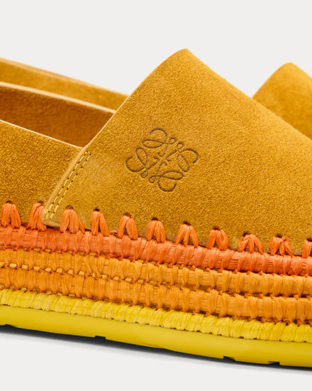 Loewe x Paula's Ibiza Rio Suede & Raffia Orange Slippers - 3
