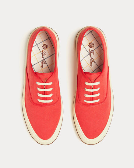 Loro Piana Nantucket Walk Red Tango Low Top Sneakers - 2