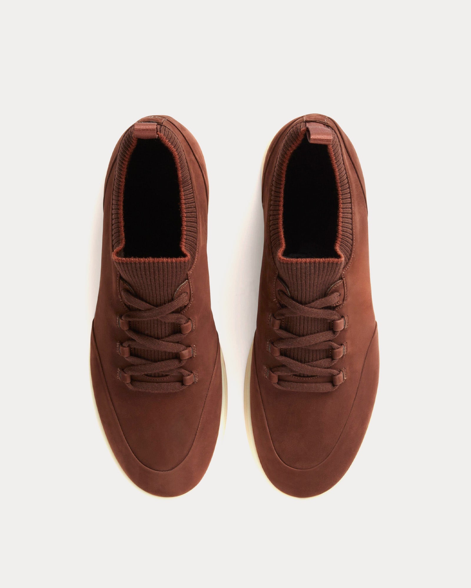 Loro Piana Men's Soho Walk Calfskin Cotto Brown Low Top Sneakers