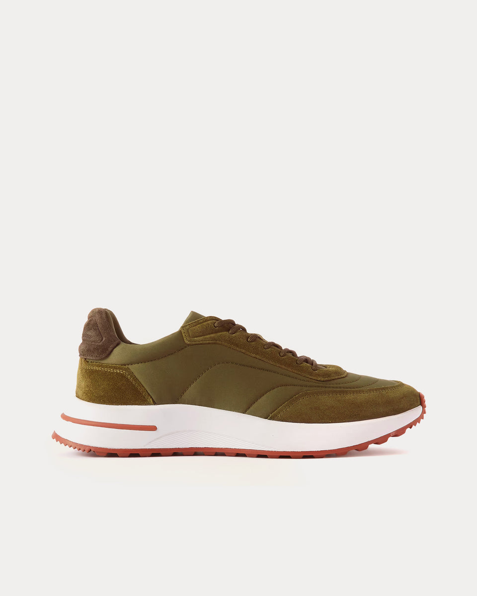 Loro Piana Weekend Walk Technical Fabric Green Low Top Sneakers - Sneak ...