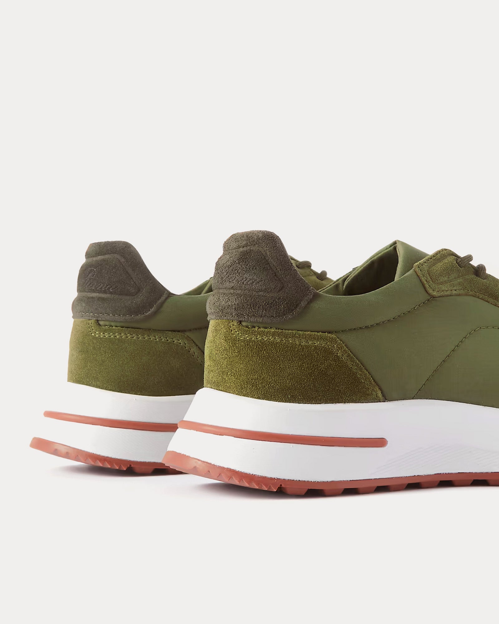 Loro Piana Men's Weekend Walk Technical Fabric Green Low Top Sneakers ...