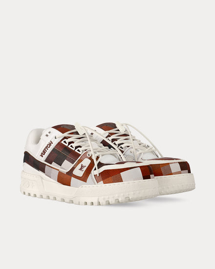 Louis Vuitton LV Maxi Trainer Damoflage-Printed Calf Leather White / Brown Low Top Sneakers - 2