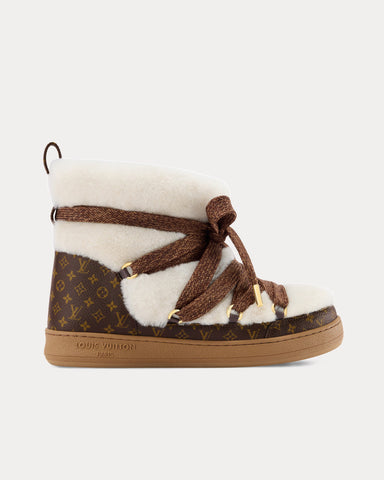 Louis Vuitton LV Cloud Lace-Up Beige Ankle Boots