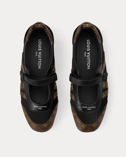 Louis Vuitton LV Sneakerina Mary Janes Black / Brown Slip On Sneakers - 2