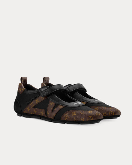 Louis Vuitton LV Sneakerina Mary Janes Black / Brown Slip On Sneakers - 3