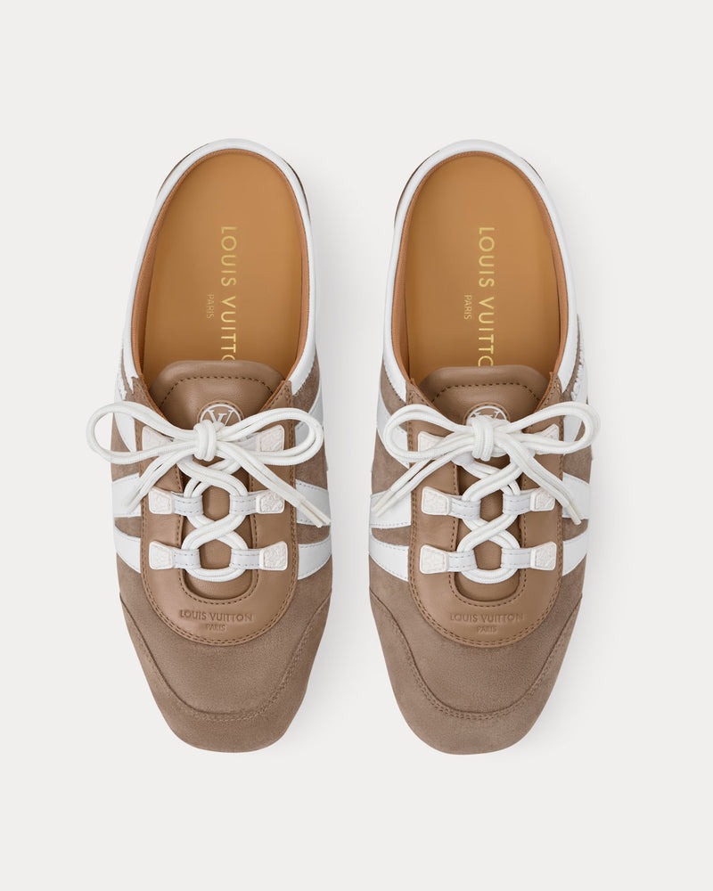 EF1105-15-2 LOUIS VUITTON レディースヒール 靴 Louis Vuitton Women's LV Sneakerina Open Back Hazelnut Brown Slip