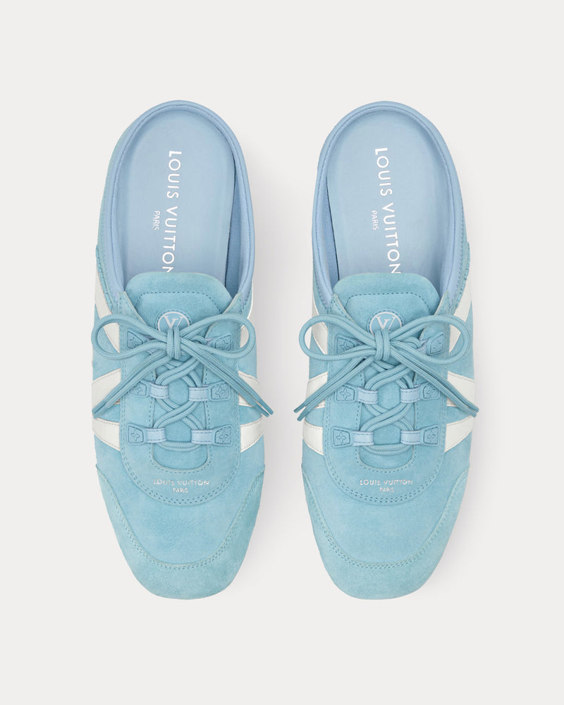 れ*お様 Louis Vuitton スニーカー ライトブルー Louis Vuitton Women's LV Sneakerina Open Back Sky Blue Slip On