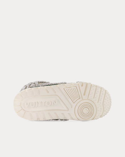 Louis Vuitton LV Trainer with Crystals & Pearls White / Green Ski Boots - 4