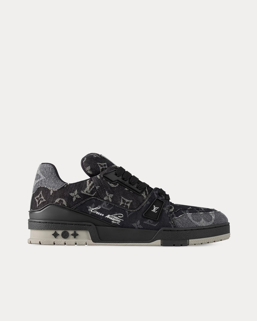 LOUIS VUITTON TRAINER MONOGRAM DENIM BLACK WHITE