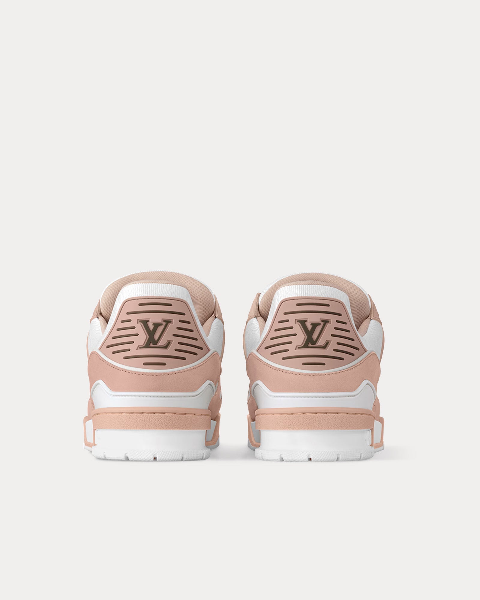 Louis Vuitton Women's LV Trainers Nubuck & Grained Calf Leather Rose ...