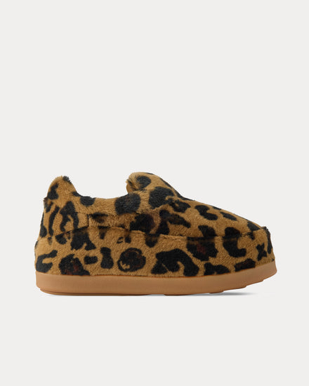 Louis Vuitton LV Yeti Leopard Printed Fur Beige Slip Ons - 1