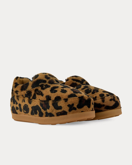 Louis Vuitton LV Yeti Leopard Printed Fur Beige Slip Ons - 3