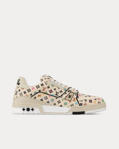Louis Vuitton x Tyler the Creator LV Trainers Monogram-Printed Grained Calf Leather Beige Low Top Sneakers