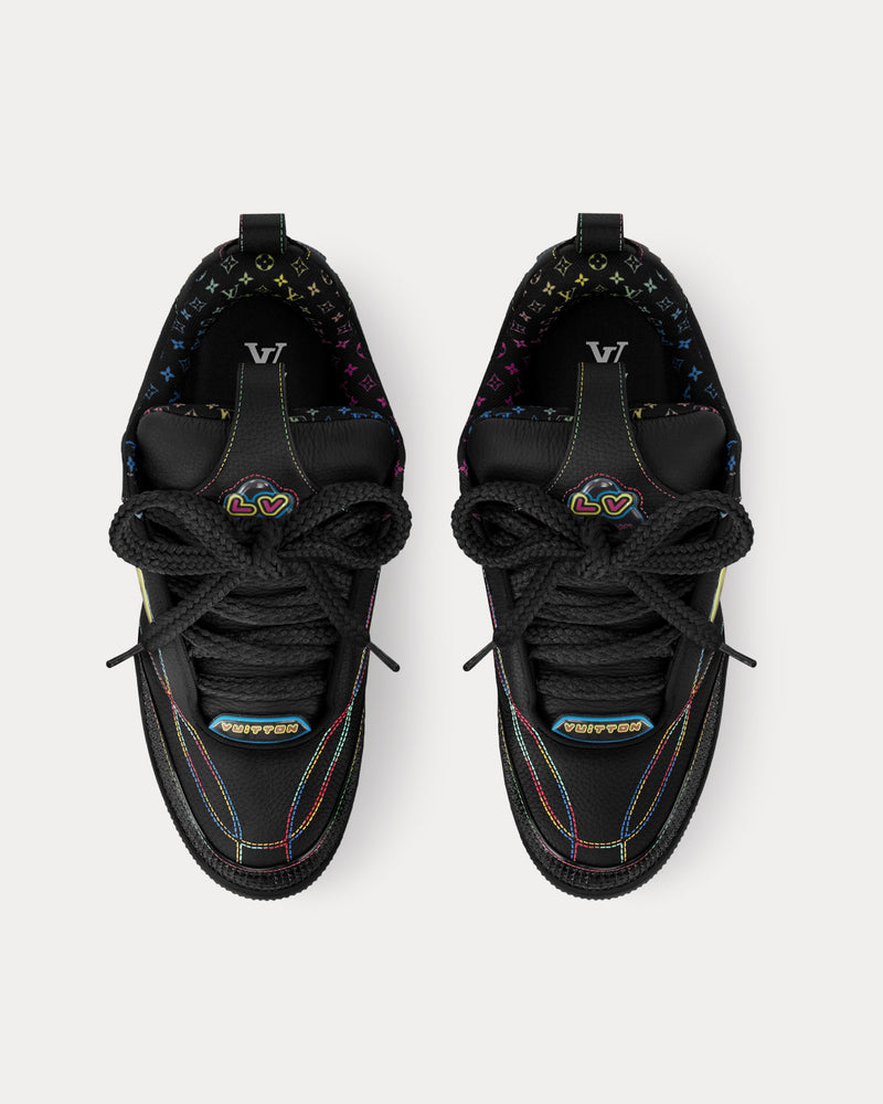 Louis Vuitton LV Skate 'Gradient Monogram' Grained Leather Black Low Top Sneakers - 2