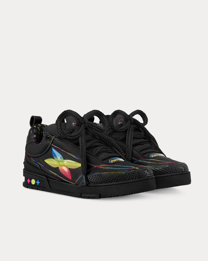 Louis Vuitton LV Skate 'Gradient Monogram' Grained Leather Black Low Top Sneakers - 3