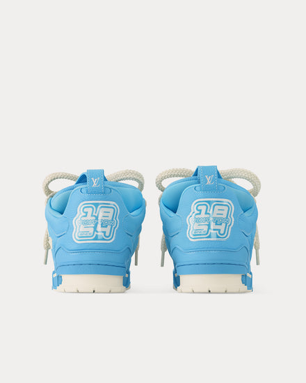 Louis Vuitton LV Skate Grained Calf Leather Blue Low Top Sneakers - 3